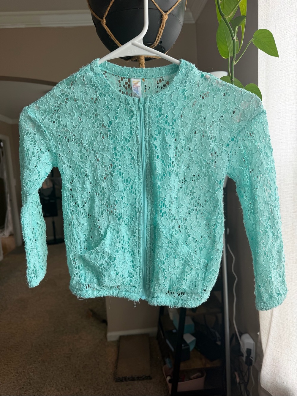 LuLaRoe Mint Lace Zip-Front Cardigan